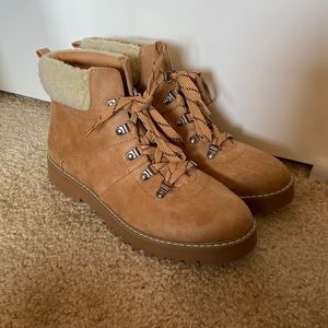 sherpa/faux suede boots